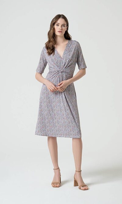 SURKANA Dress with knot detail at waistband Blue