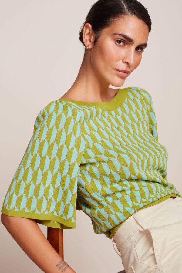 King Louie strik  Ivy Top Wide Sleeve Dune M