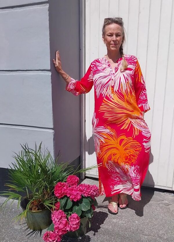 PeaceHeartJoy silkekjolen Michelle maxi dress Coral - Billede 9
