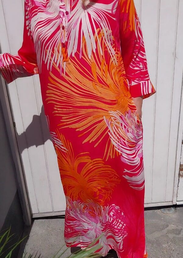 PeaceHeartJoy silkekjolen Michelle maxi dress Coral - Billede 5